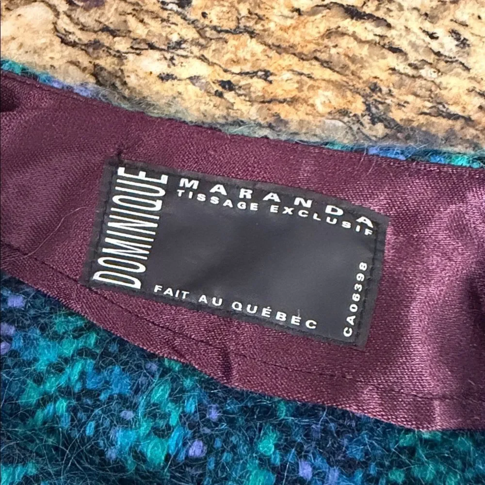 Vintage Dominique Maranda Wool Mohair Sweater Jacket Blue Green Size L